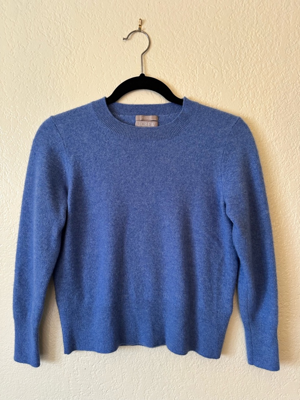 J. Crew Classic Fit Crewneck 100% Cashmere Sweater Light Blue